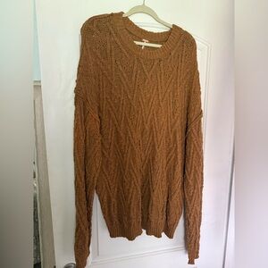 Brown Cable Knit Sweater